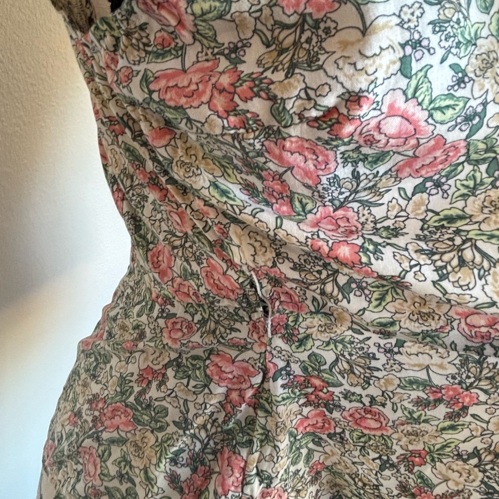 Old Navy Floral Ruffle Blouse - Pink and Green - Picture 9 of 12